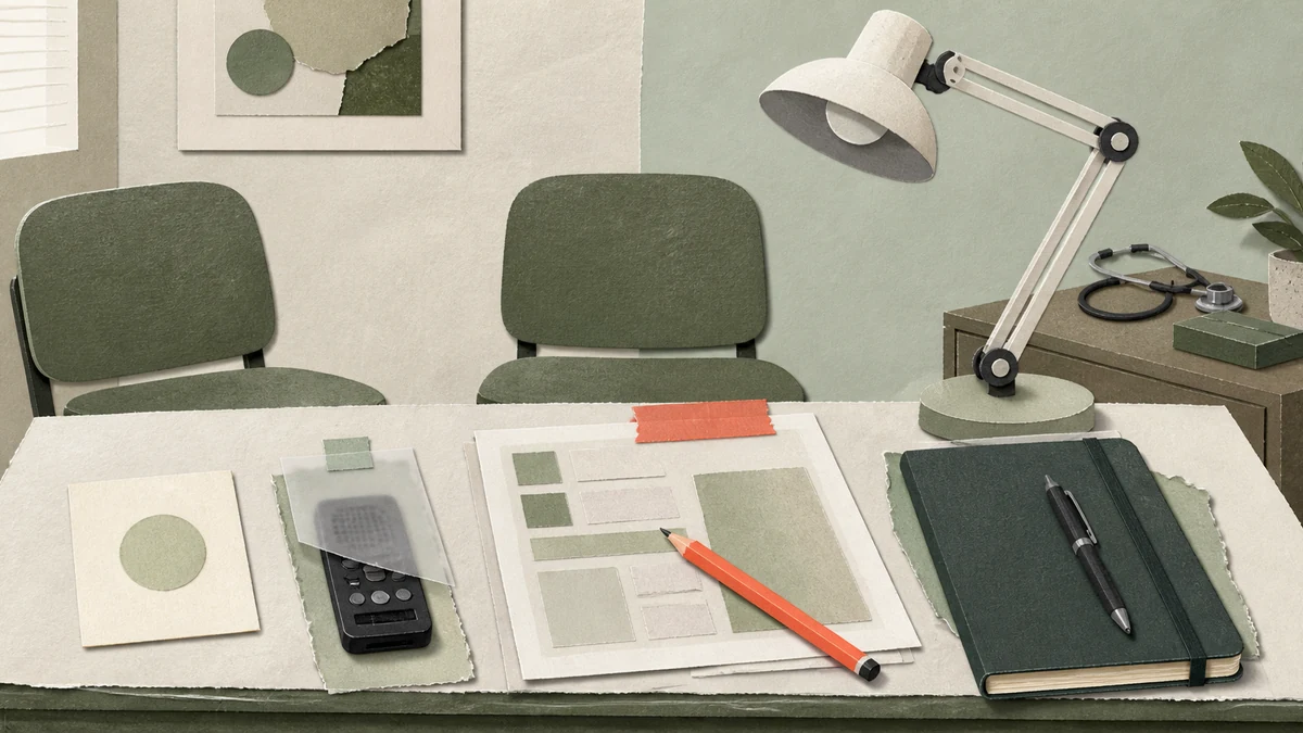 Mesa de consulta mostra consentimento, gravação protegida, rascunho e revisão humana.